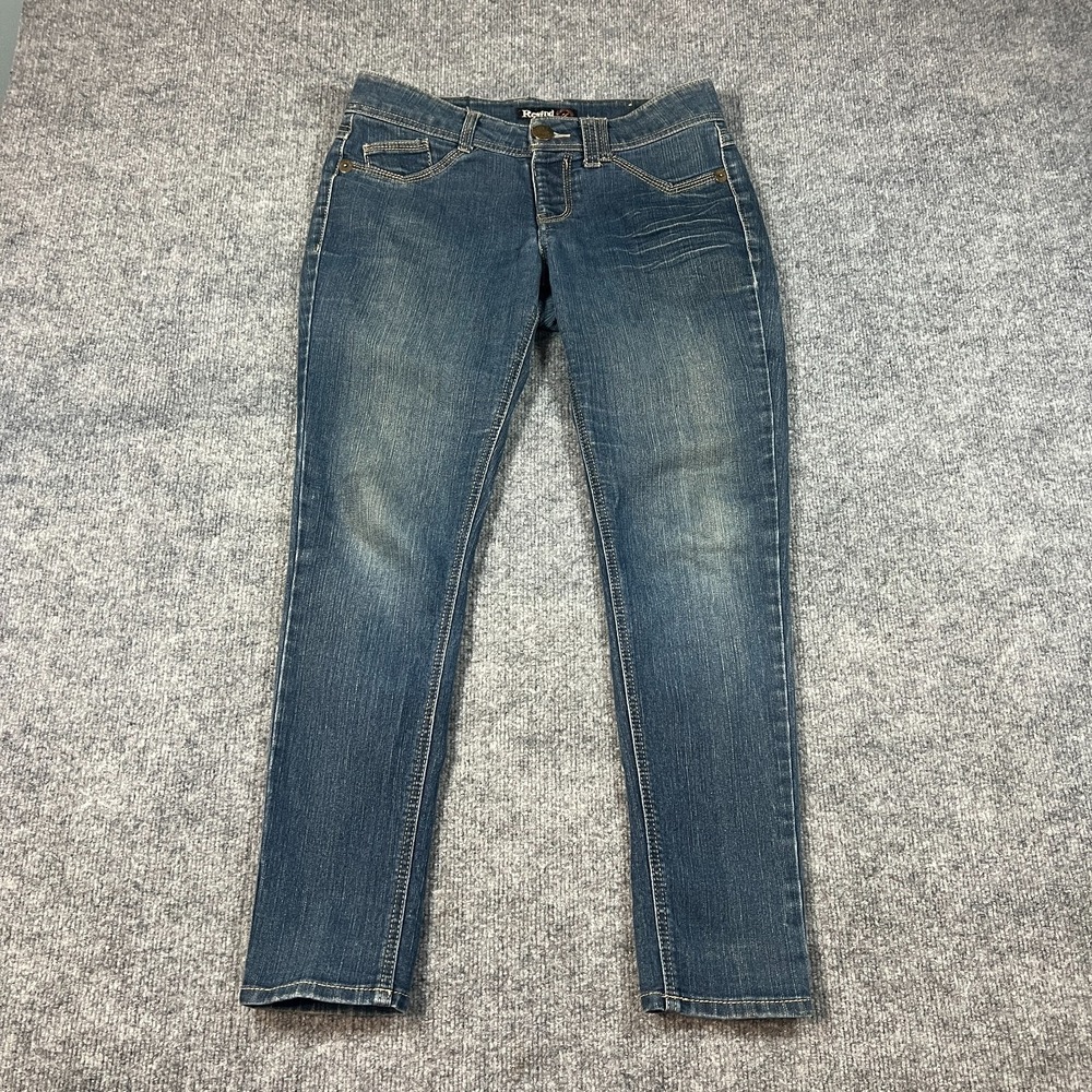 Rewind Skinny Jeans Womens 7 Blue Denim Stretch Medium Wash‎ Low Rise Streetwear